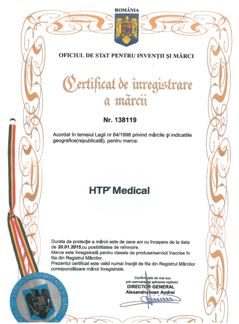 Certificat marca HTP Medical